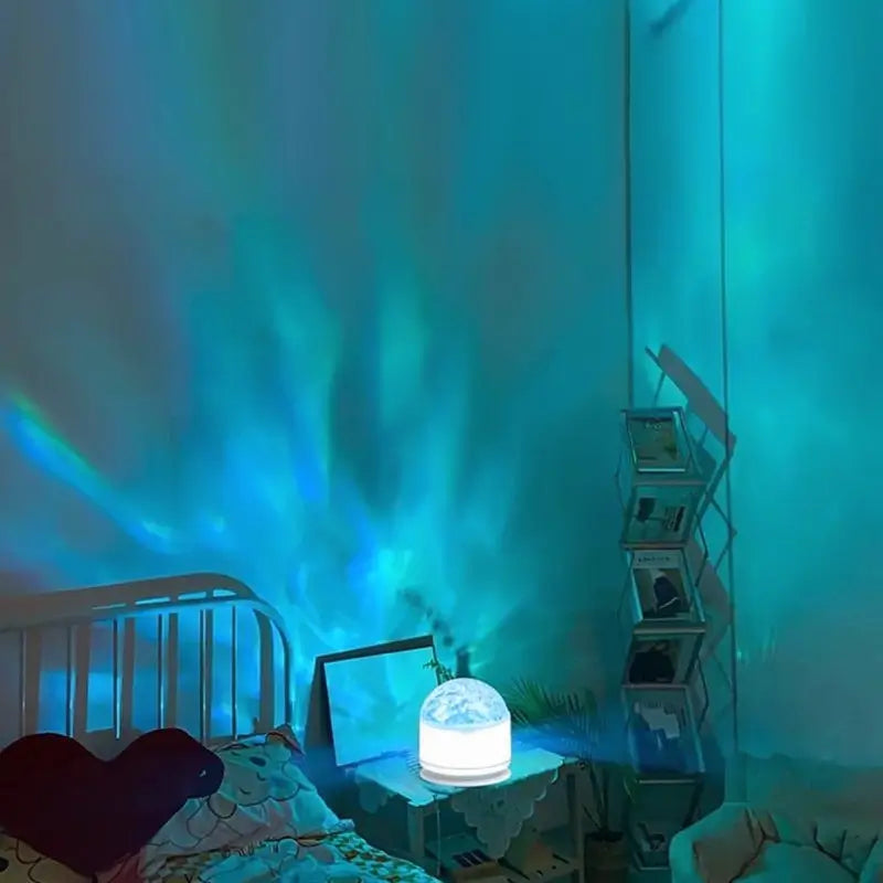 Proyector de Luz de Estrellas con 2 Escenas y 7 Colores, Ritmo Musical y Efecto de Olas de Mar 3D, Luz Nocturna Romántica para Recámara y Fiestas