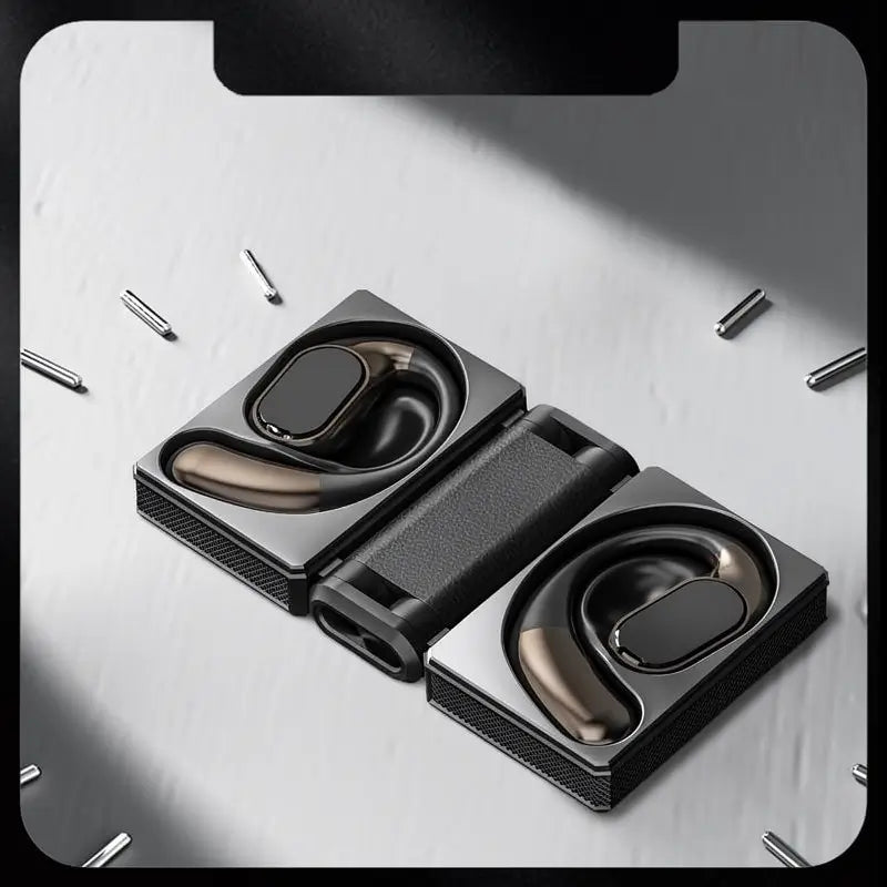Audífonos Inalámbricos Bluetooth de Oído Abierto, Bajos Potentes de 14.2mm con ENC, 100H de Batería, Auriculares Deportivos IPX5 Resistentes al Agua y al Sudor, Compatibles con iPhone y Android, Ideales para Deporte y Estudio