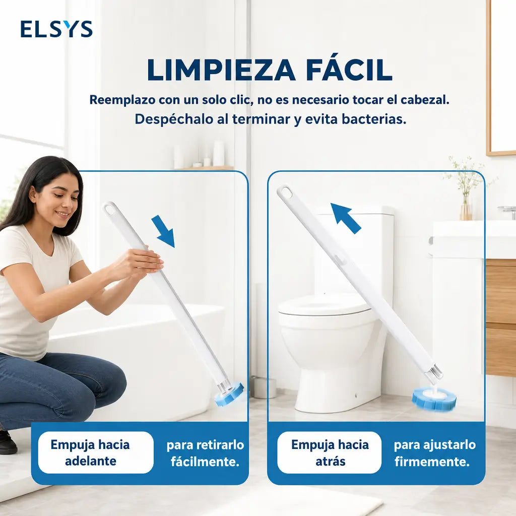 Cepillo desechable para baño con 24 repuestos aromáticos y soporte de pared para limpiar WC, lavabo, tina y mingitorio sin tocar cabezal