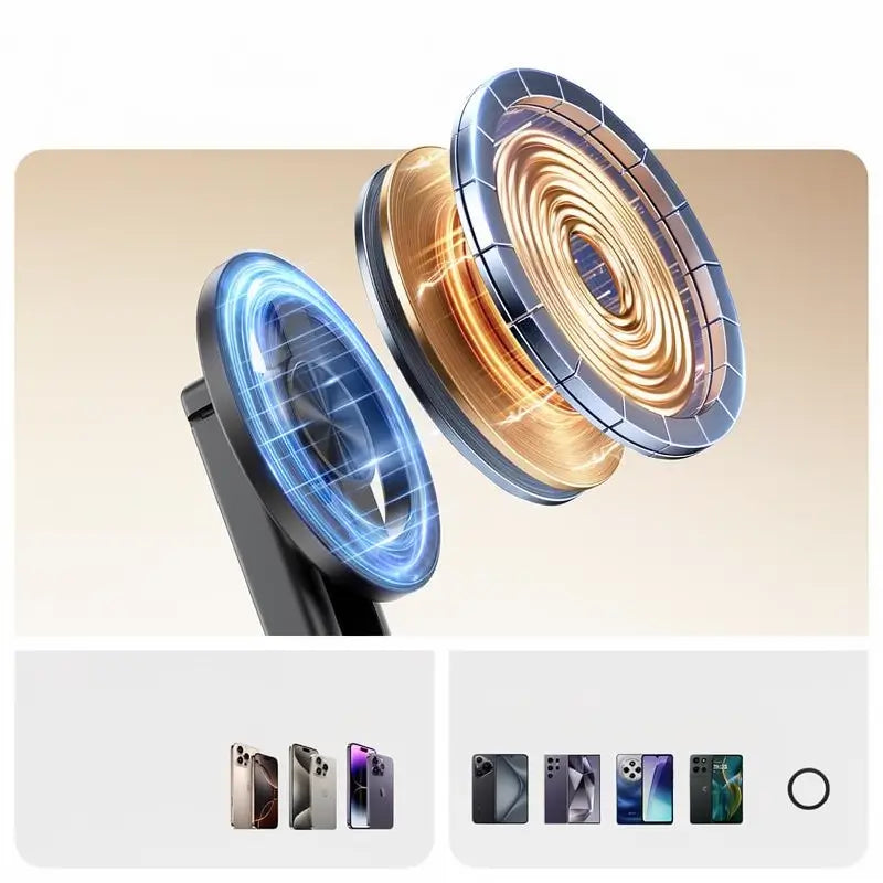 Bastón para Selfie Magnético Mini 4 en 1 con Rotación de 360°, Control Bluetooth Inalámbrico y Extensión de 38 cm - Soporte Magnético para Celular para Vlogging y Fotografía