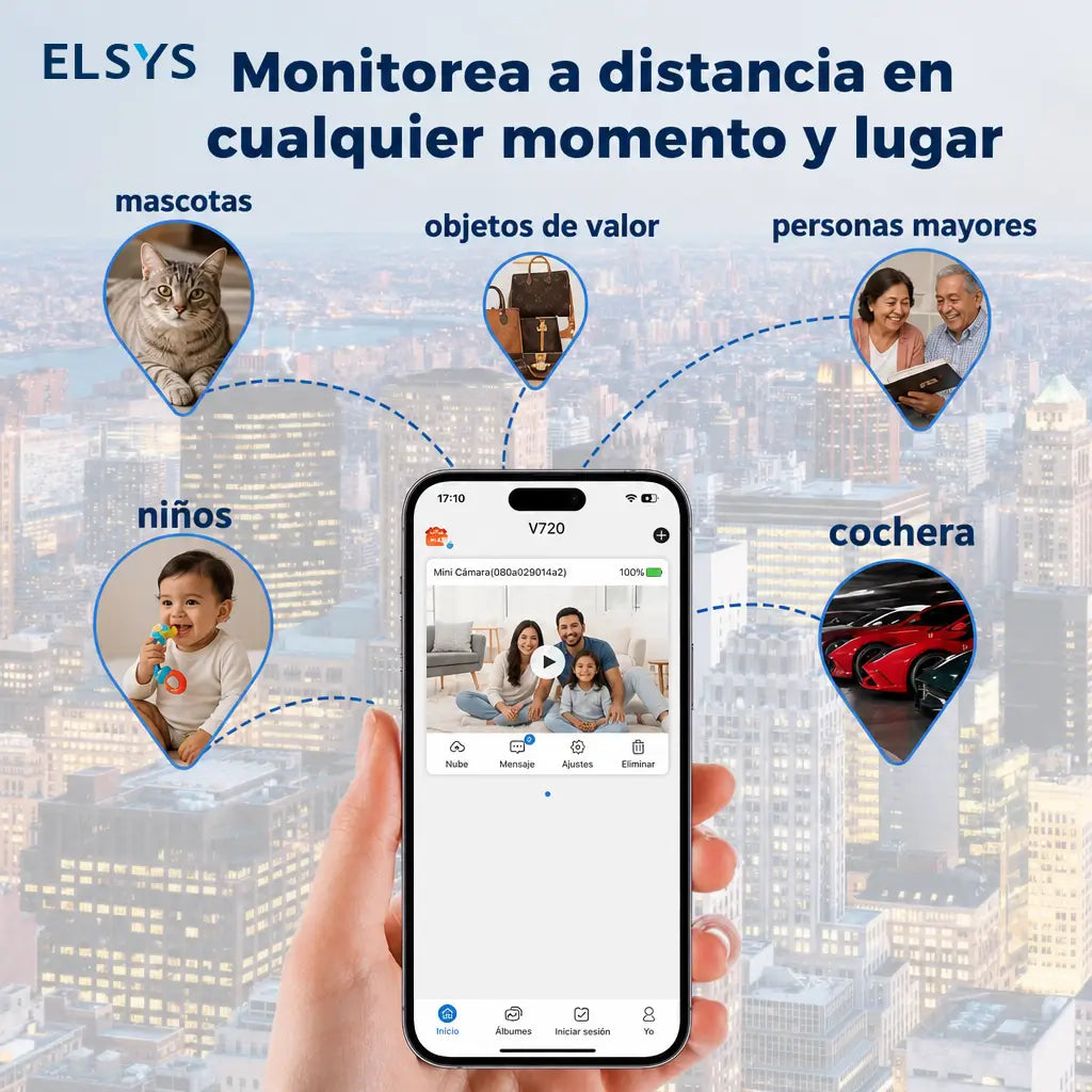 Cámara de seguridad WiFi mini con visión nocturna infrarroja para monitorear casa, bebés, mascotas y cochera desde el celular en tiempo real