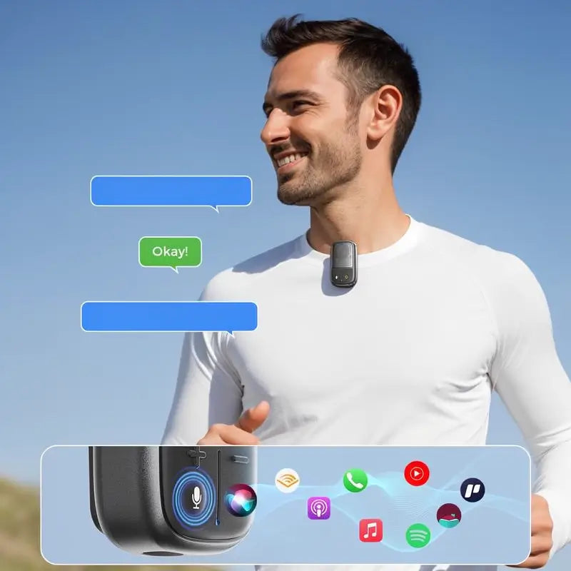 Bocina Bluetooth Portátil de Clip con Micrófono y Asistente de Voz, Impermeable IPX7, Hasta 30 Horas de Batería