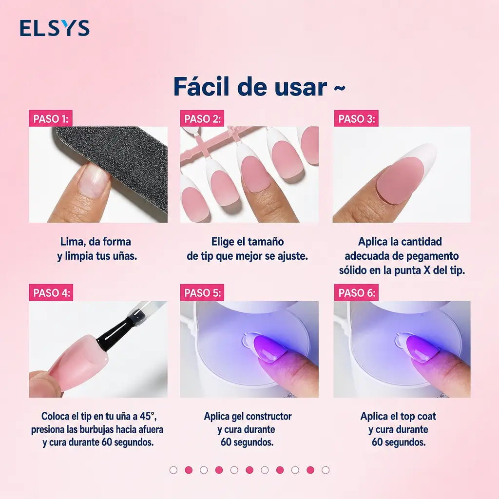 Kit de uñas press on francesas de gel suave, 154 piezas con lámpara mini para manicura francesa DIY en casa hasta 28 días