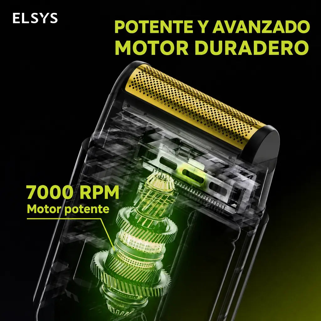 Máquina de afeitar compacta recargable con malla ultrafina 0.05 mm, recortador de patillas y estuche para llevar en bolsillo durante viajes