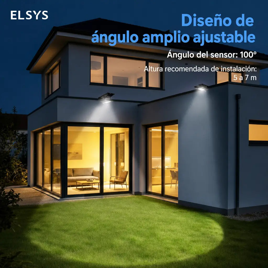 Lámpara solar exterior con sensor de movimiento, 600 lm, carga USB-C y clip ajustable para patio, jardín, reja o cochera en casa