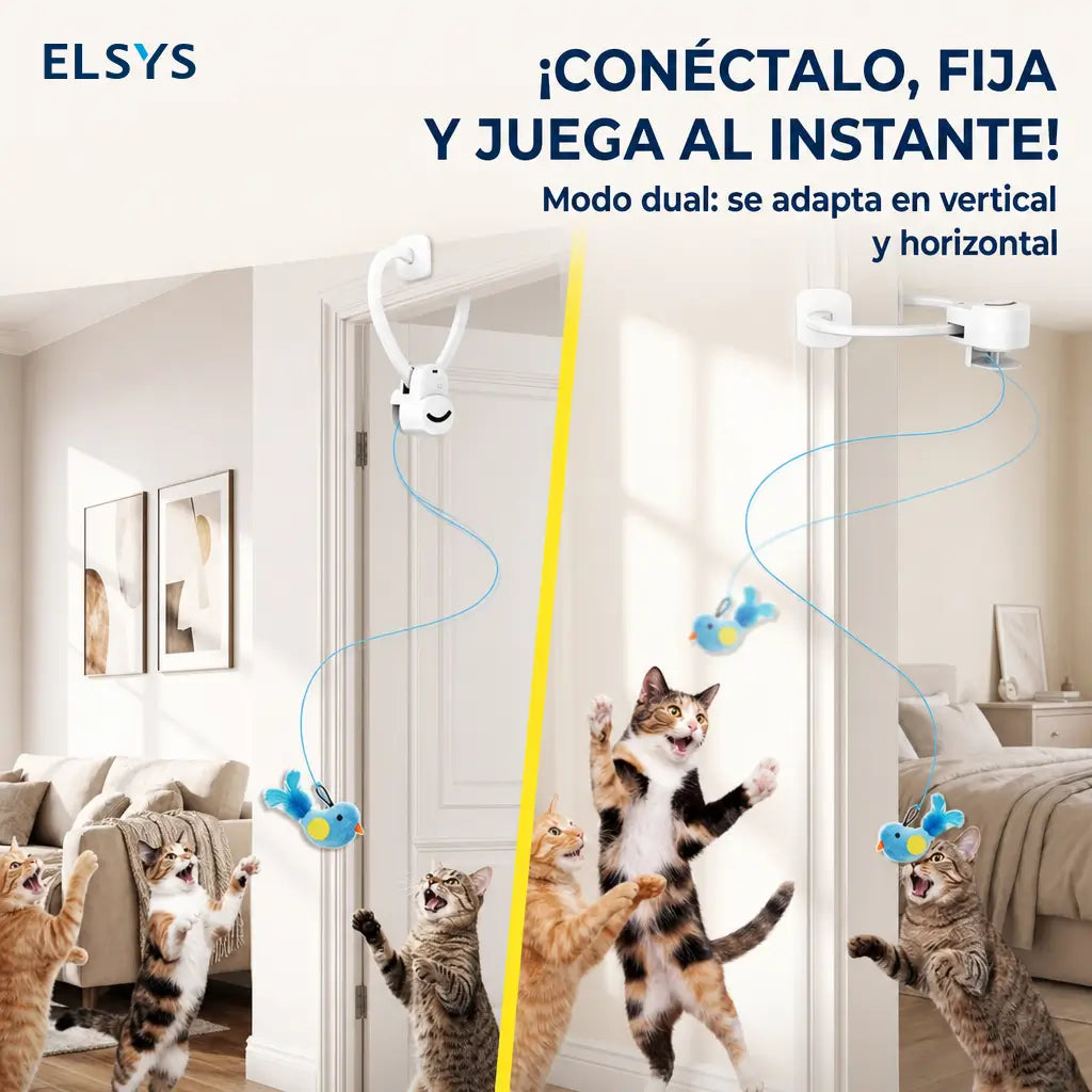 Juguete interactivo para gatos de interior con ave voladora automática USB-C para ejercicio, caza y diversión sin manos en gatitos y adultos