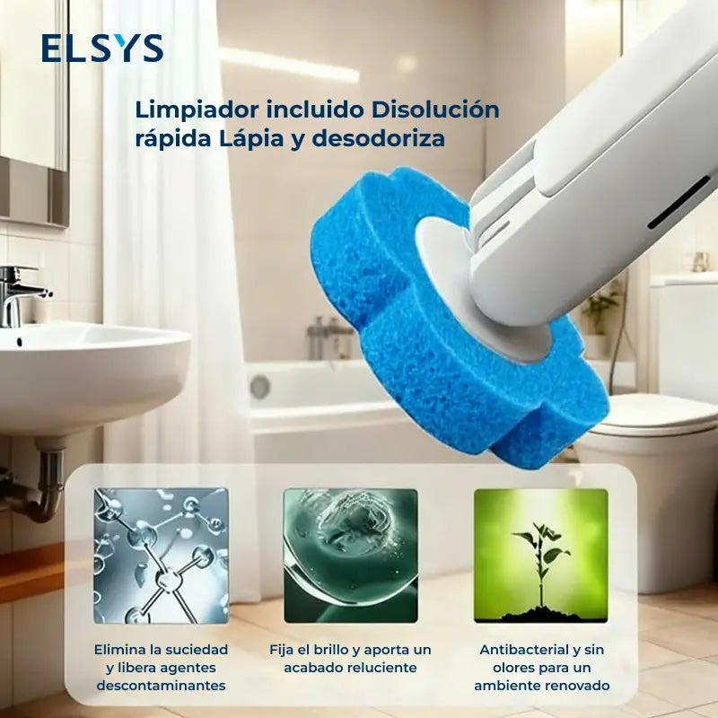 Cepillo desechable para baño con 24 repuestos aromáticos, limpiador integrado y soporte de pared para WC y lavabo diario