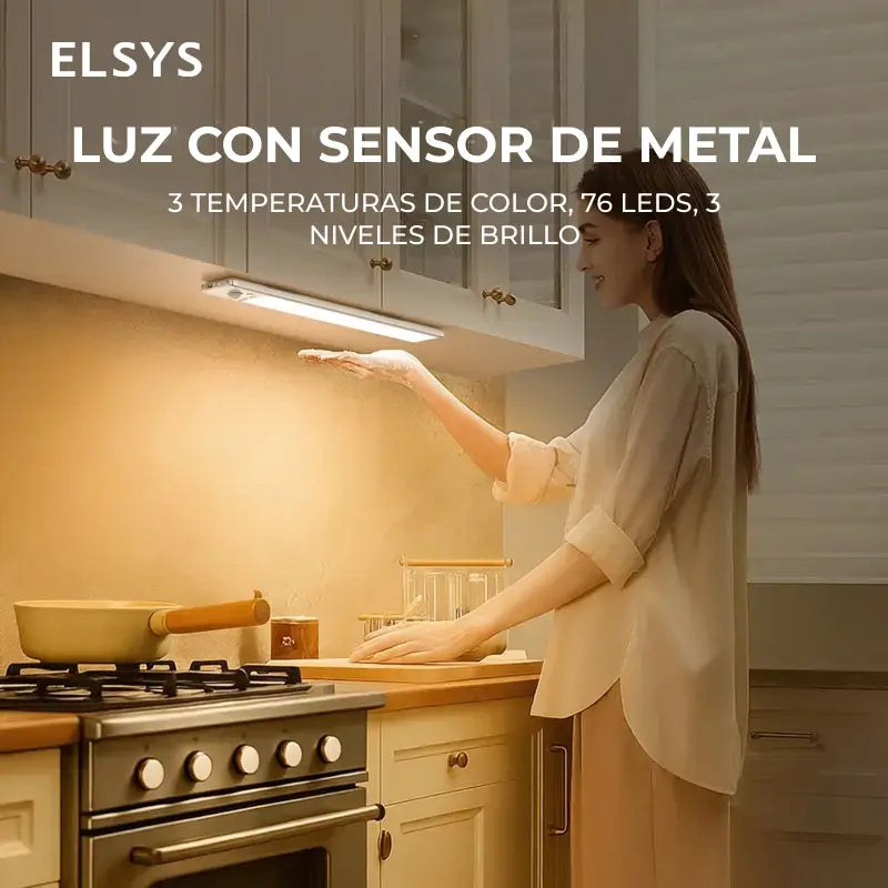 Luces LED magnéticas bajo gabinete con sensor de movimiento, brillo regulable y batería recargable para cocina, clóset, alacena y hogar moderno