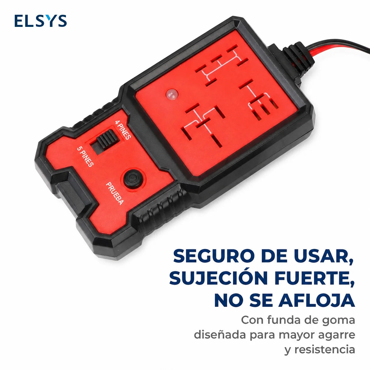 Probador de relevadores automotrices 12V/24V con LED y selector 4/5 pines para diagnóstico rápido en auto y taller