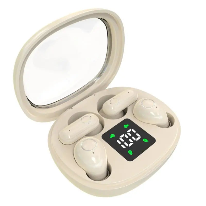 Mini audífonos Bluetooth invisibles con 2 pares y micrófono, impermeables para dormir, entrenar, trabajar en oficina y uso diario sin presión
