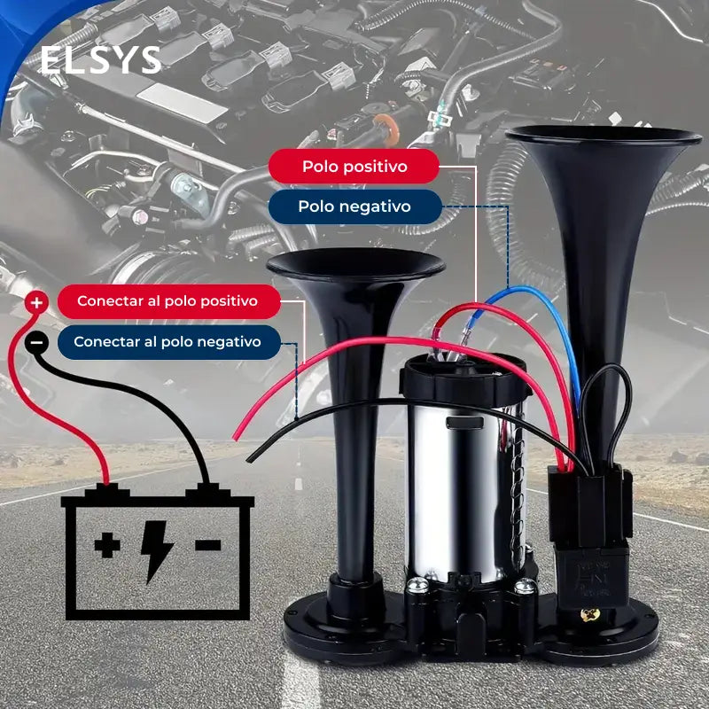 Kit de claxon de aire doble MOVATEK 12V 130dB con compresor para camiones, camionetas, autos, barcos y alarma de seguridad