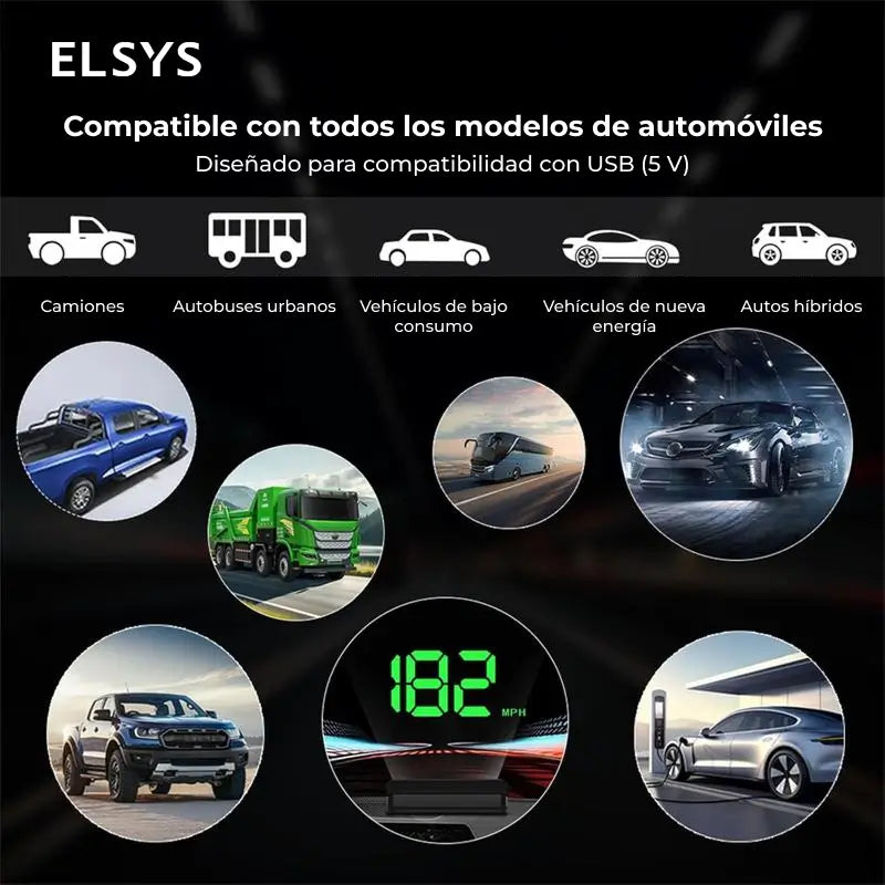 Pantalla HUD GPS para auto con velocímetro digital K1, brillo automático y conexión USB para carro, moto y camión universal diario