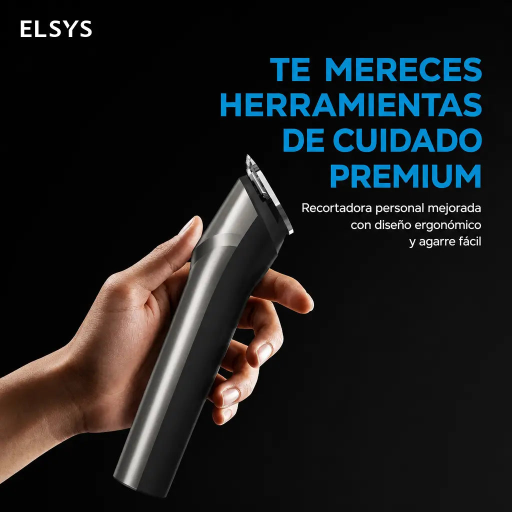 Recortadora eléctrica multifunción resistente al agua con carga USB-C rápida y 4 peines guía para barba, cabello y cuerpo, uso diario y viajes