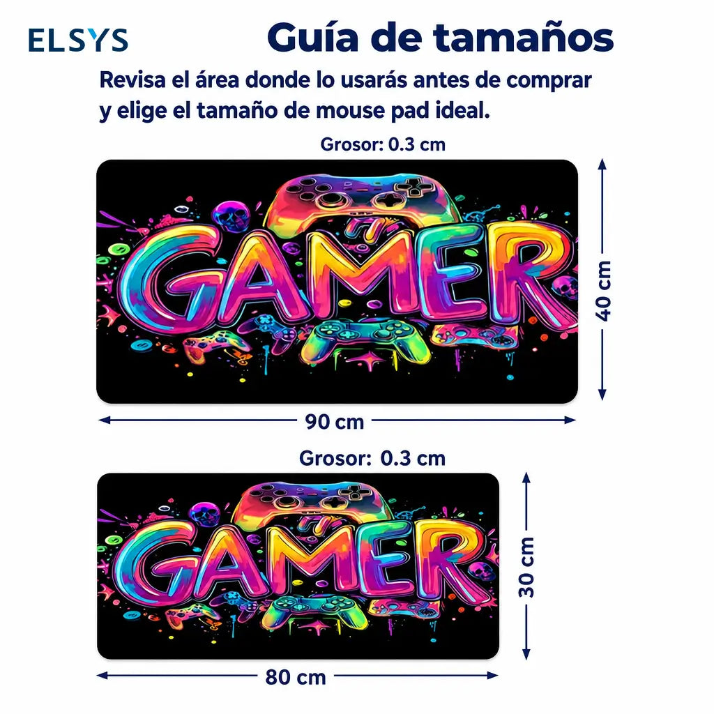 Mousepad gamer de goma antiderrapante con gráficos UV reactivos, formato grande para teclado, mouse y escritorio de juego en casa u oficina