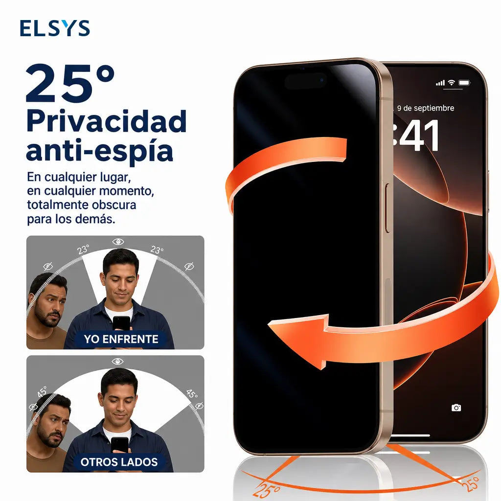 Protector de pantalla 2 piezas con vidrio 9H y ajuste edge-to-edge para iPhone y Samsung — privacidad o 8K HD