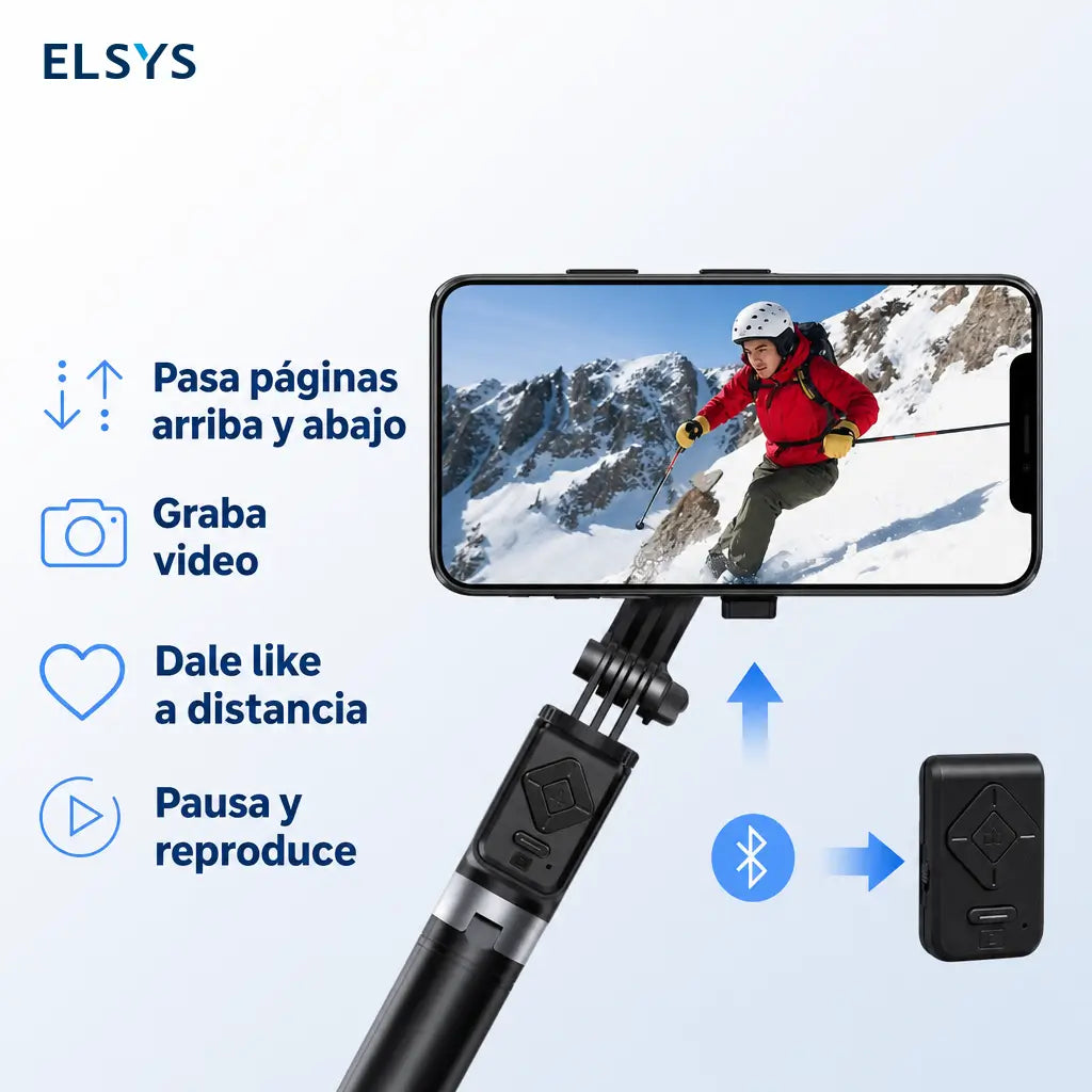 Tripié selfie 6 en 1 con luz LED ajustable y control Bluetooth para crear videos, lives y fotos estables con celular
