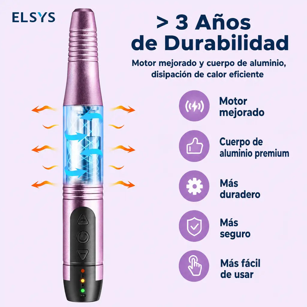 Torno eléctrico inalámbrico para uñas con velocidad ajustable y giro reversible, para manicura, pedicura y nail art en gel o polvo