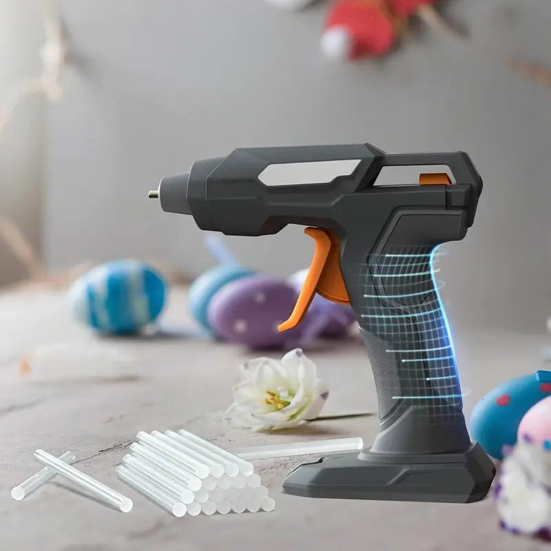 Pistola de Silicón Inalámbrica Recargable USB-C con 25 Mini Barras de Adhesivo - Kit para Manualidades y Regalo de San Valentín, Antigoteo y Ergonómica