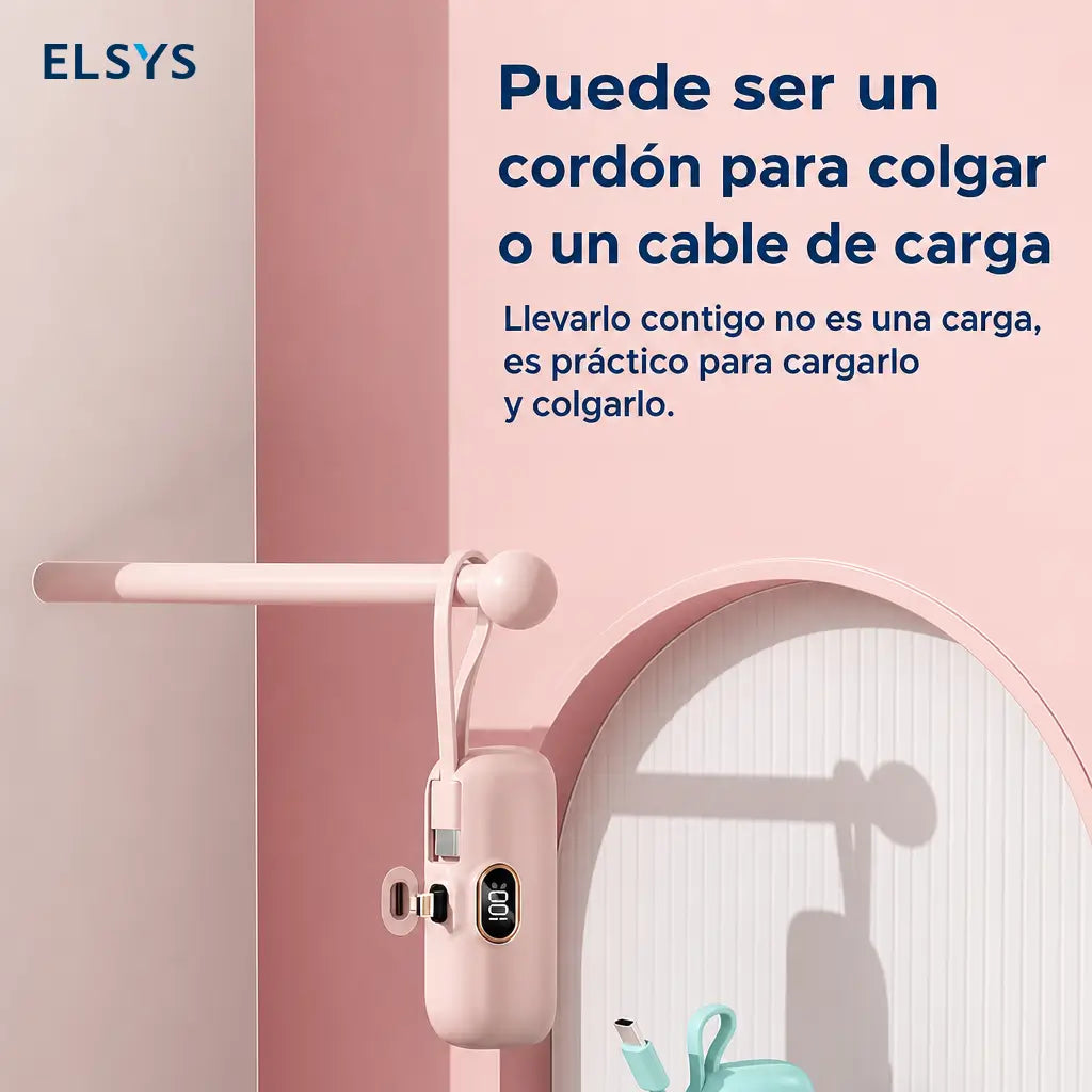 Batería portátil mini 5000mAh con carga 22.5W, USB-C y USB-A, compacta y ligera para celular en viajes, oficina y uso diario