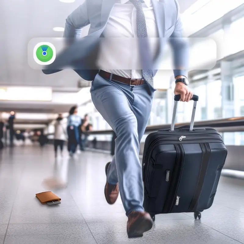 Localizador Inteligente Delgado para Cartera, Rastreador Bluetooth Recargable, Impermeable IP68, Compatible con iOS, Tarjeta Magnética con Botón