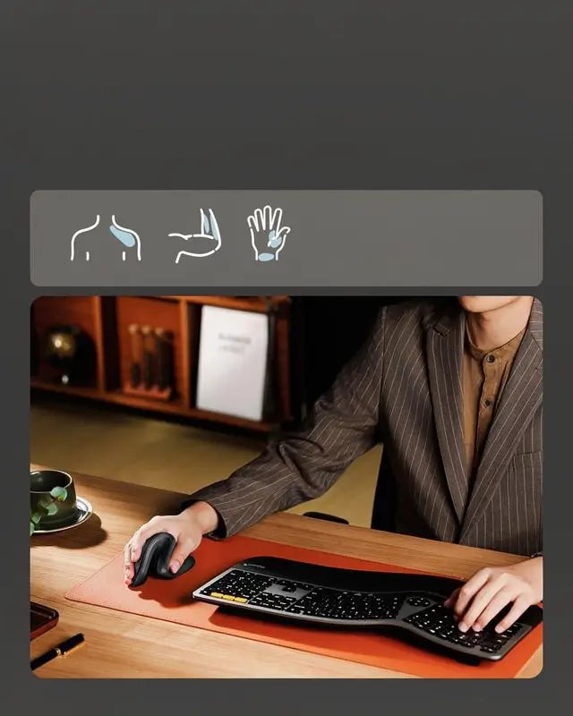 Mouse Vertical Ergonómico Bluetooth, Ratón Óptico Inalámbrico Recargable, Conexión para 3 Dispositivos, DPI Ajustable de 3 Niveles