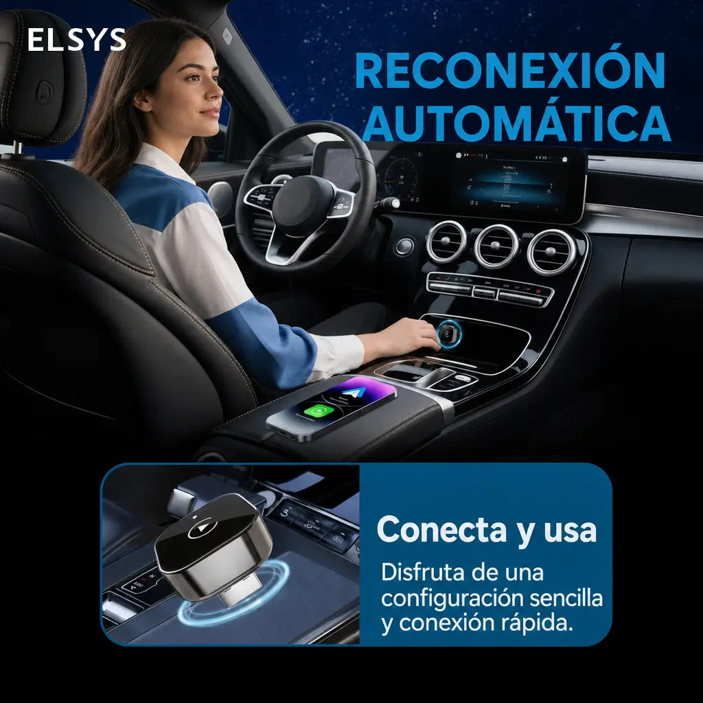 Mini dongle USB inalámbrico para convertir CarPlay y Android Auto cableado, ideal para navegación, música y llamadas manos libres en el auto