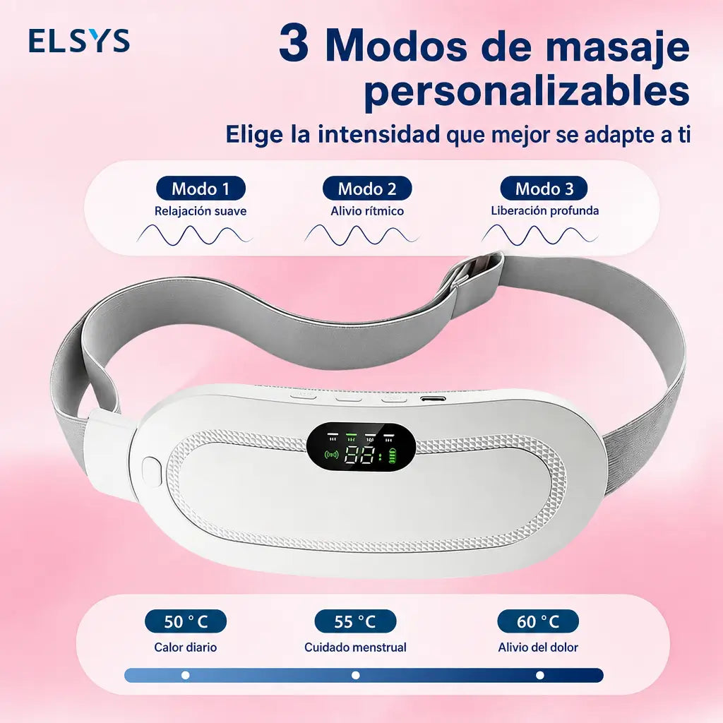 Almohadilla térmica inalámbrica con calor instantáneo y vibración ajustable para cintura, abdomen y alivio diario en casa