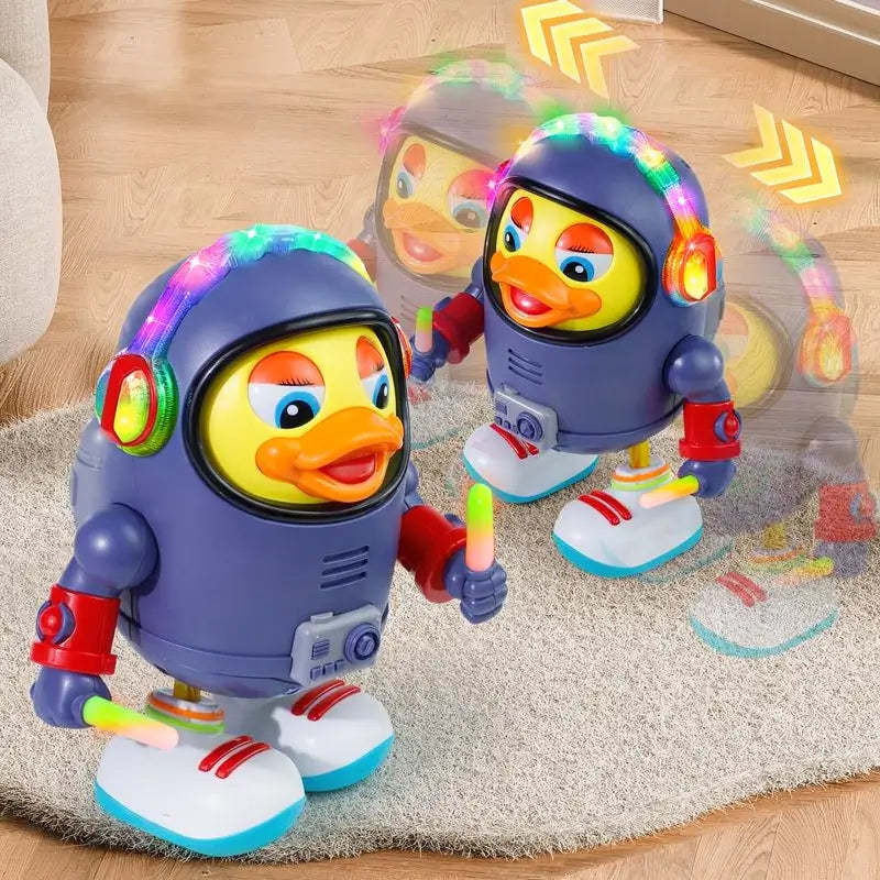 Pato Astronauta Bailarín Musical para Niños con Luces LED, Juguete Interactivo Caminante Regalo de Navidad para Todas las Edades