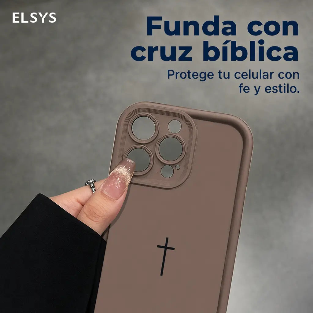 Funda para iPhone 17 Pro Max a 11 con cruz bíblica, antishock ligera y protección completa de cámara para uso diario seguro