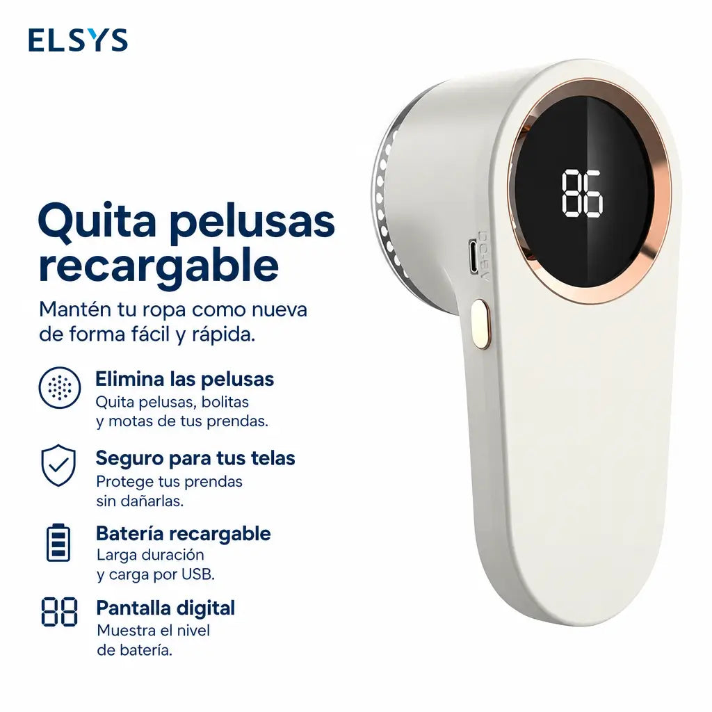 Máquina quitapelusas portátil USB Type-C con cubierta protectora para renovar ropa, muebles tapizados y alfombras en minutos sin ocupar mucho espacio