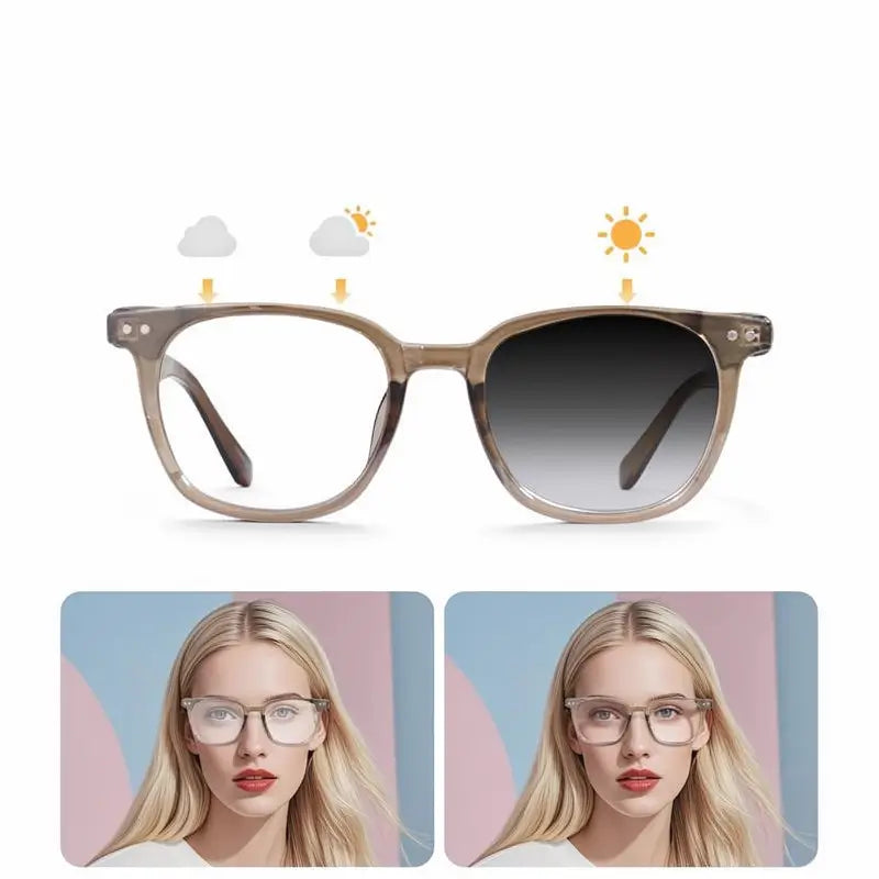 Lentes inteligentes con micas polarizadas de ajuste automático, bocina integrada, micrófono y filtro de luz azul para música y llamadas