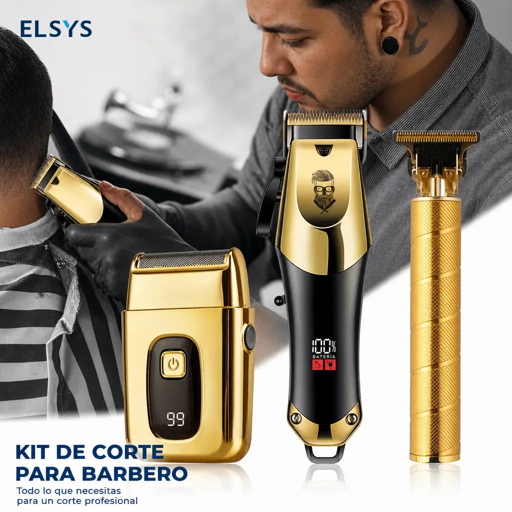 Kit de cortadora y recortadoras para hombre con carga USB, pantalla LCD y cuchillas ajustables para cortes en casa o barbería