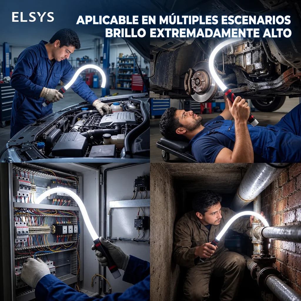 Lámpara de trabajo flexible con imán y 3 intensidades