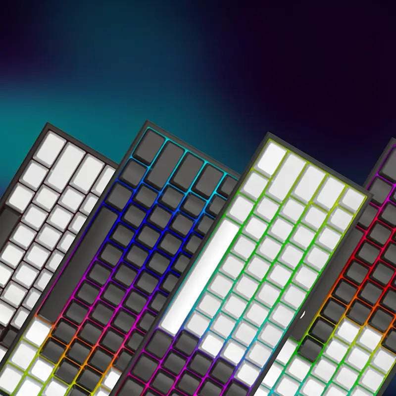 Mini Teclado Gamer 60% con Retroiluminación RGB, 61 Teclas, Teclado de Membrana Ultra Compacto y Ergonómico, Impermeable para PC, Mac y Consolas (Negro)
