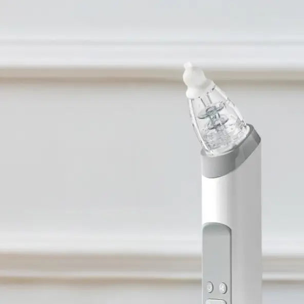 Aspirador Nasal Eléctrico para Bebé, Succionador de Mocos Automático para Niños con 3 Boquillas de Silicón, Succión Ajustable, Música y Luz Relajante