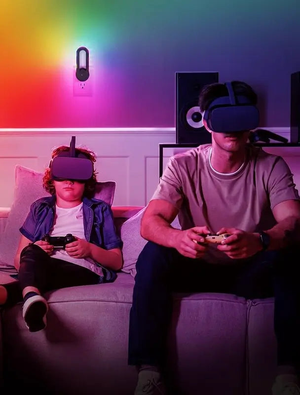 Lámpara de Noche LED RGB con Efecto de Flujo Arcoíris, 3 Modos, Rotación de 180° y Sensor Inteligente. Lámpara Decorativa para Cuarto de Gaming, Recámara o Buró