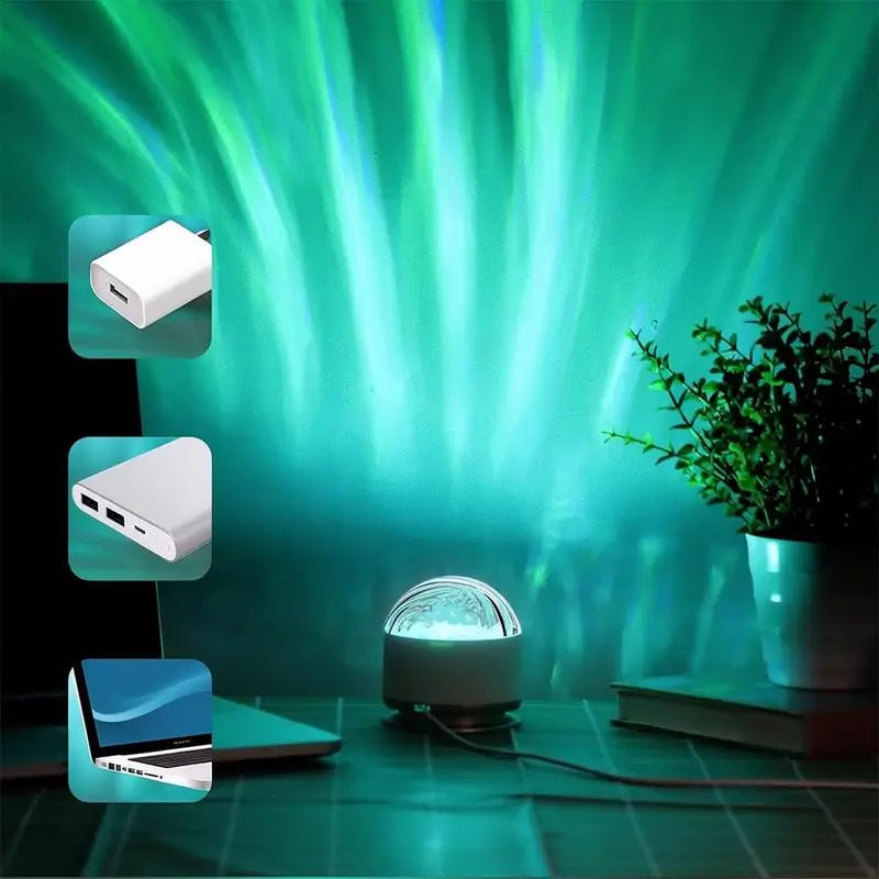 Proyector de Luz de Estrellas con 2 Escenas y 7 Colores, Ritmo Musical y Efecto de Olas de Mar 3D, Luz Nocturna Romántica para Recámara y Fiestas