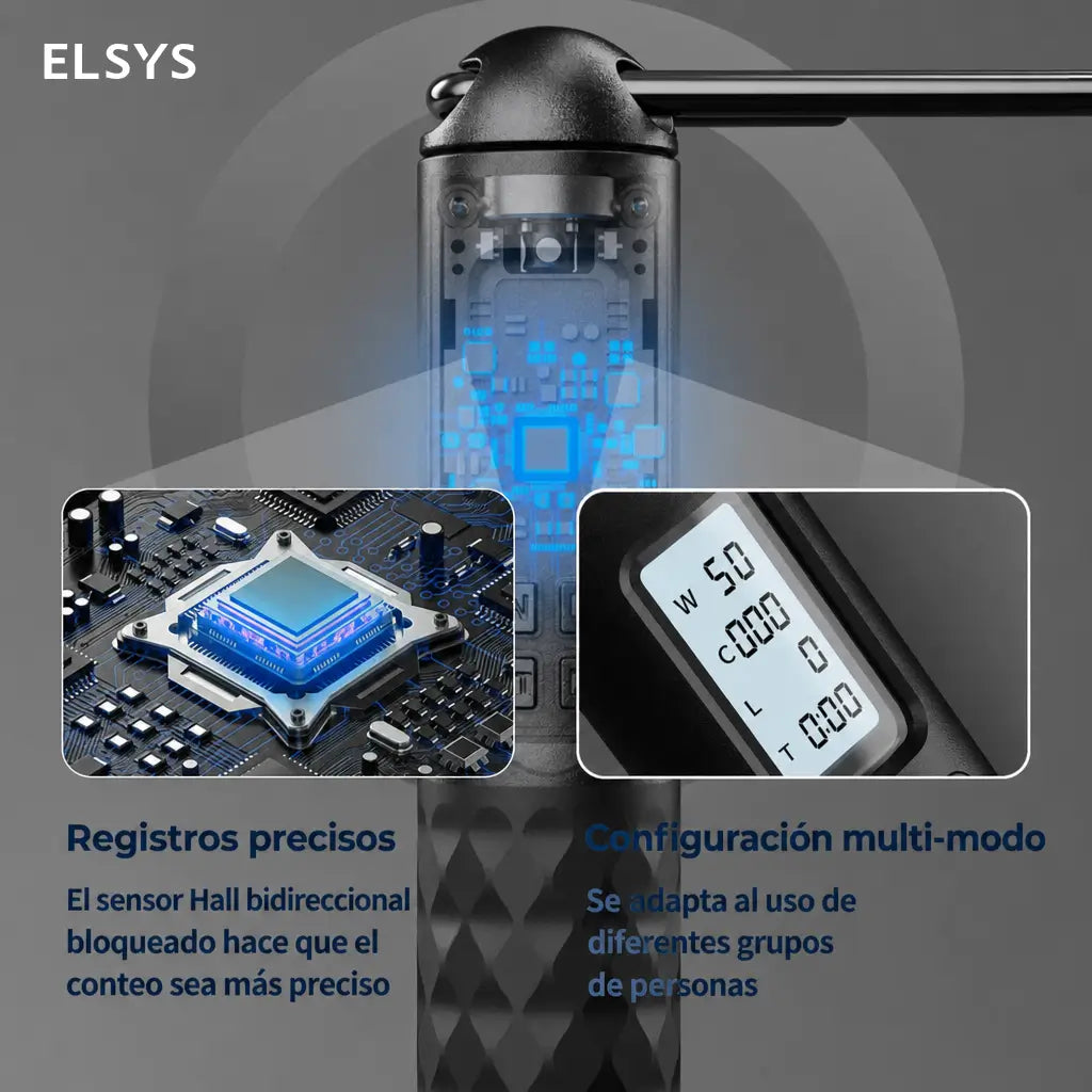Cuerda para saltar inalámbrica con contador LED de calorías y agarre antiderrapante para entrenar en casa sin enredos todo el año