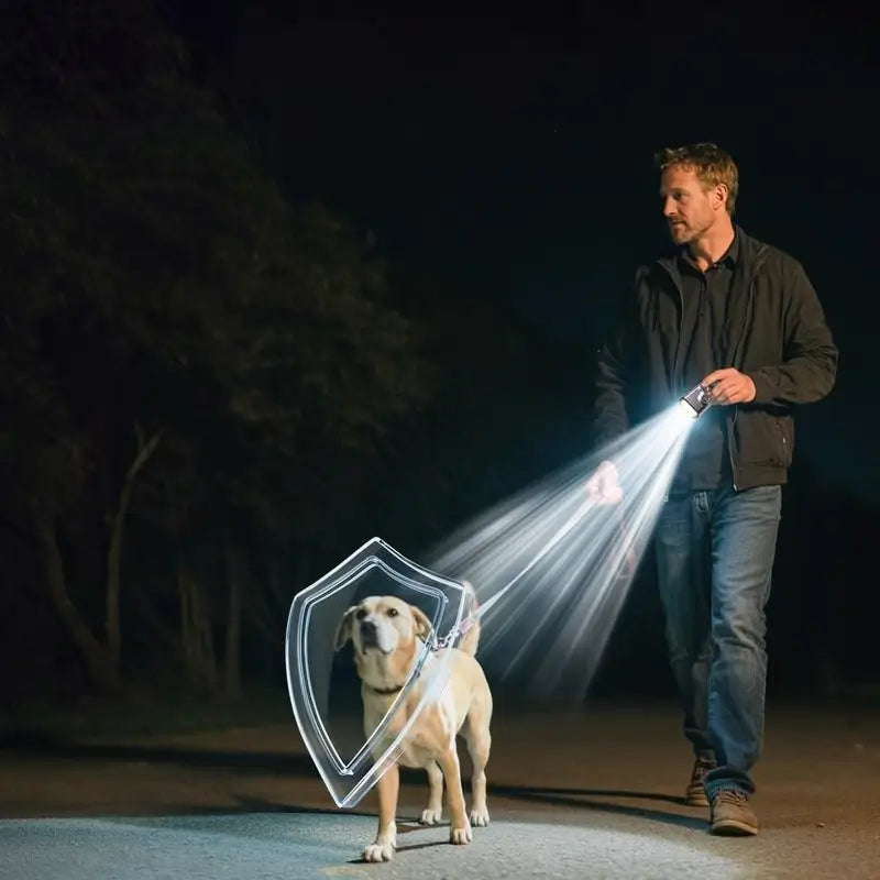 Dispositivo Ultrasónico para Entrenamiento de Perros 2026 con Linterna LED y Pantalla HD - Recargable por USB para Control de Ladridos