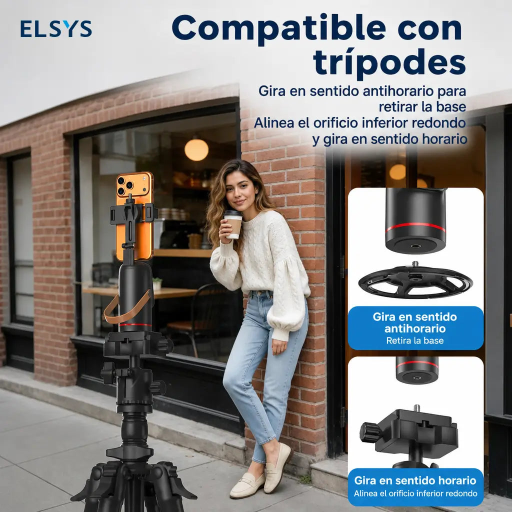 Soporte inteligente para celular con seguimiento facial 360° y control por gestos para lives, vlogs y selfies creativos diarios
