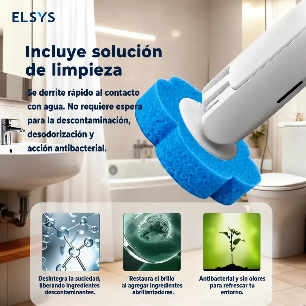Cepillo desechable para baño con 24 repuestos aromáticos y soporte de pared para limpiar WC, lavabo, tina y mingitorio sin tocar cabezal