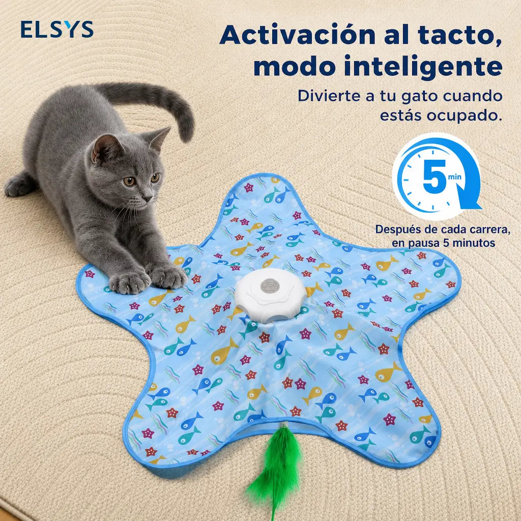 Juguete interactivo recargable para gatos con pluma oculta y 3 modos, ideal para juego y ejercicio diario felino en casa