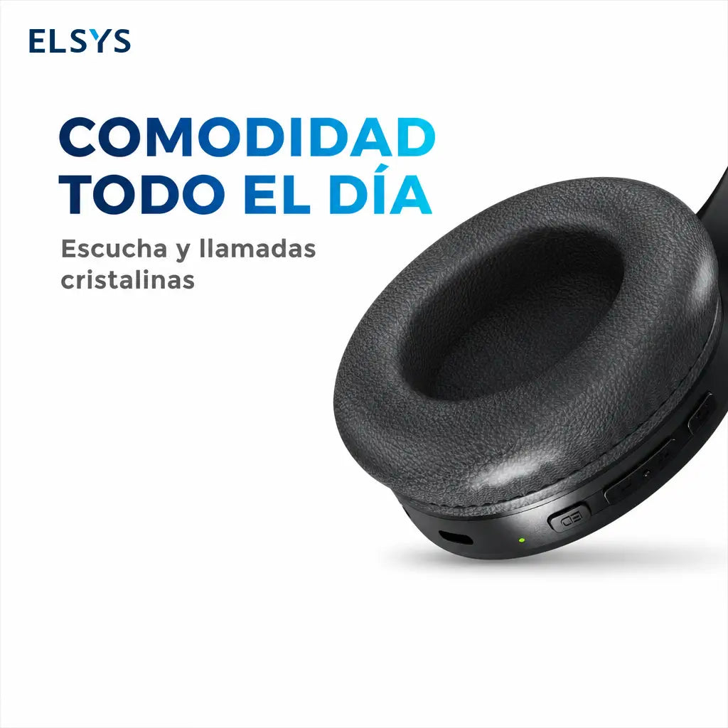 Audífonos Bluetooth over ear plegables con 65 h de batería, micrófono integrado y conexión 3.5 mm para gaming y trabajo diario