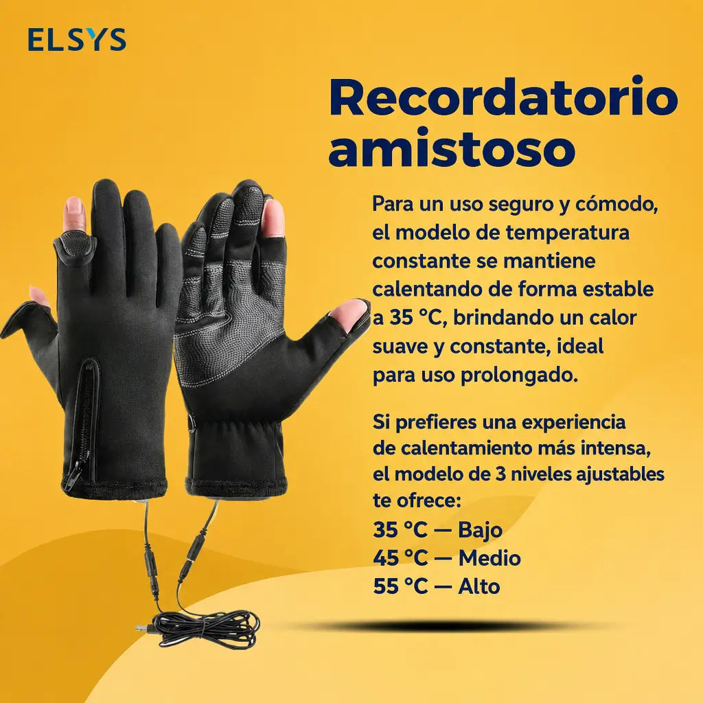 Guantes térmicos USB impermeables con 3 niveles de calor y pantalla táctil para pesca, moto y trabajo al aire libre en invierno