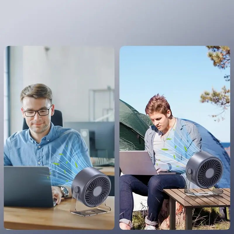 Ventilador de Escritorio Turbo Portátil para Oficina y Viajes con Pantalla Digital de 100 Velocidades Silencioso con Batería Recargable y Doble Modo de Ajuste