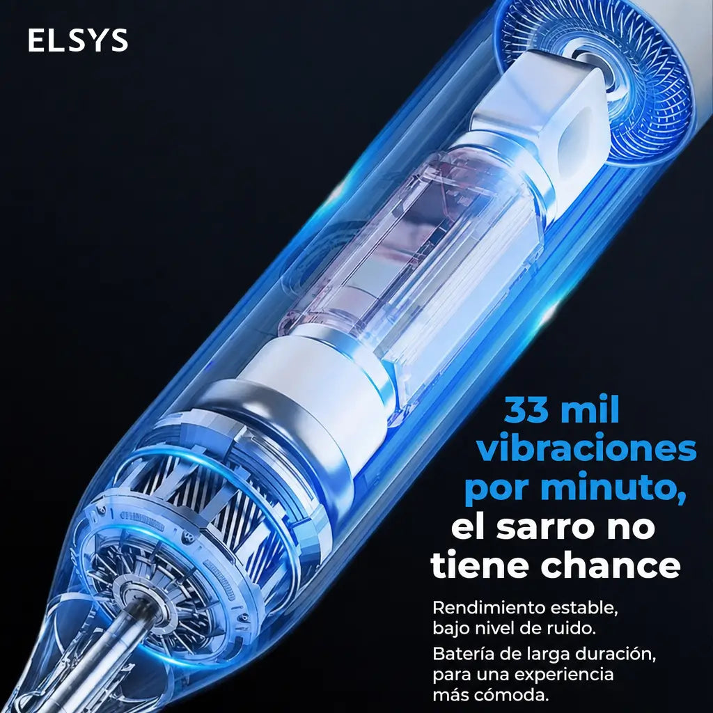 Limpiador dental ultrasónico recargable USB-C con cabezales reemplazables, espejo, pinza y retiro de placa para cuidado bucal adulto diario