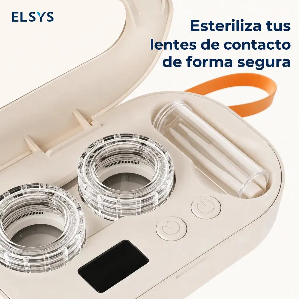 Limpiador ultrasónico recargable para lentes de contacto con espejo integrado, 2 modos y estuche portátil para viaje, oficina y casa diario