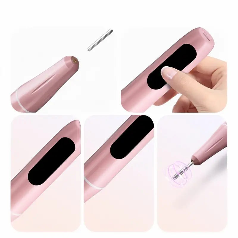 Torno para Uñas Eléctrico Recargable 20,000 RPM, Pulidora Portátil con Kit de Lijado para Manicura y Pedicura, Lima Inalámbrica Ligera para Uñas Acrílicas