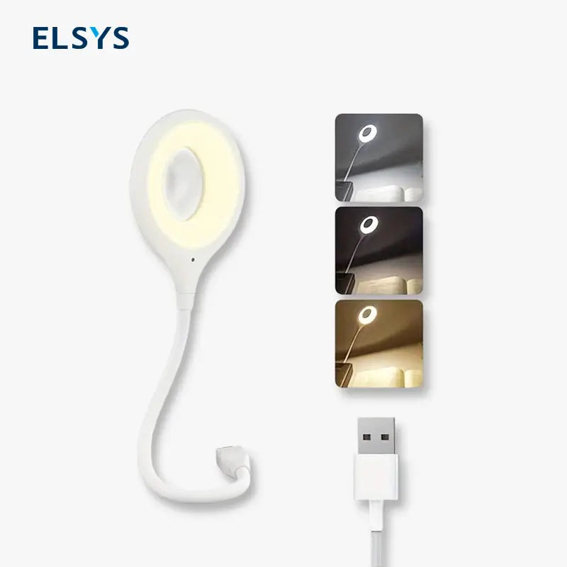 Lámpara LED USB con Control de Voz y Cuello de Cisne Flexible para Lectura, Luz de Noche Inteligente para Recámara, Oficina y Estudio