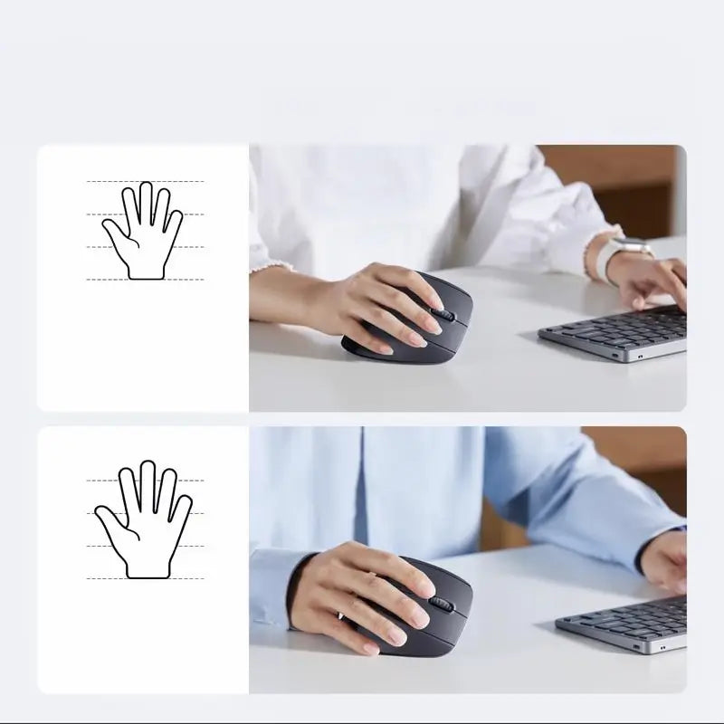 Mouse Vertical Inalámbrico Ergonómico con Bluetooth 5.0 y 2.4G, 4000 DPI y 5 Botones, Compatible con PC y Laptop